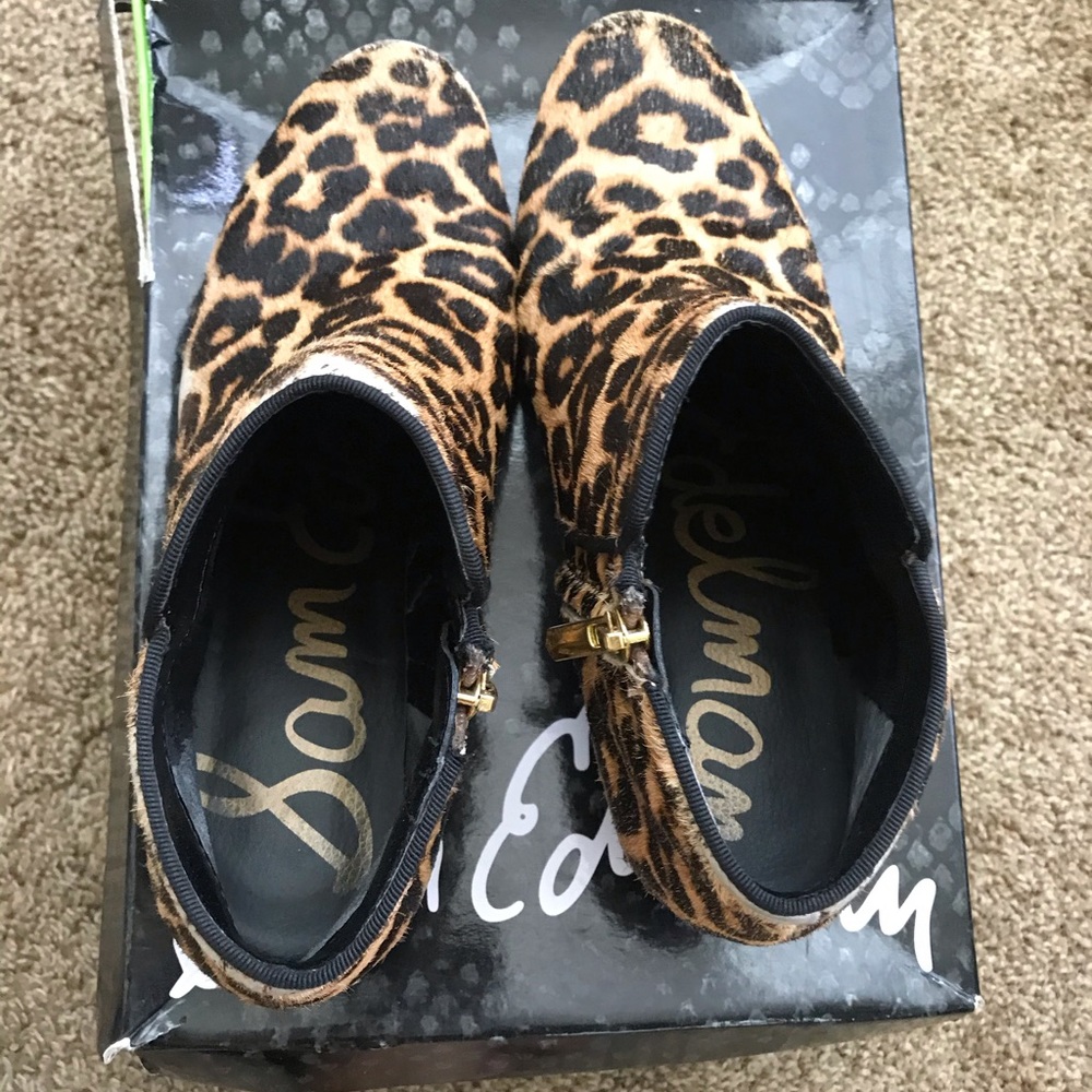 Sam Edelman | Leopard Calf-Skin Booties - Picture 5 of 7